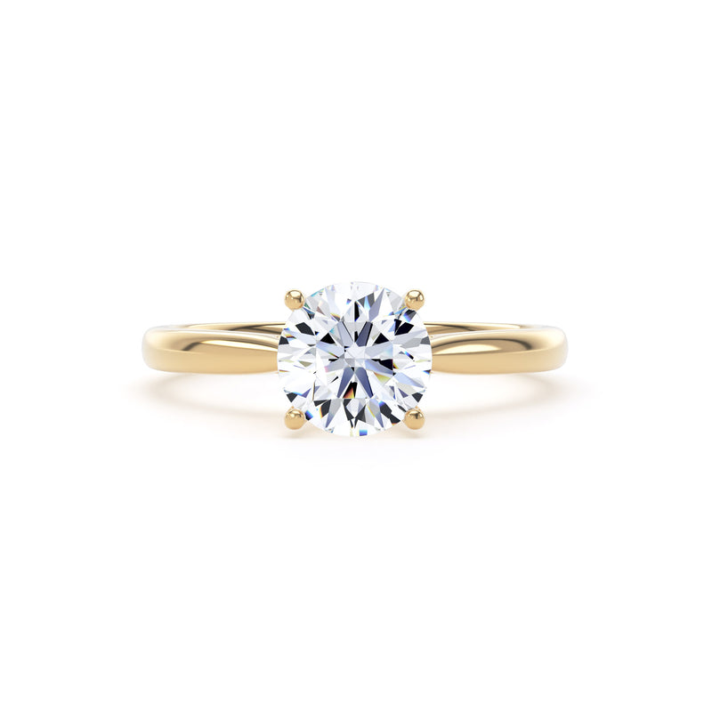 Dawn Round Cut Engagement Ring in 18ct Yellow Gold