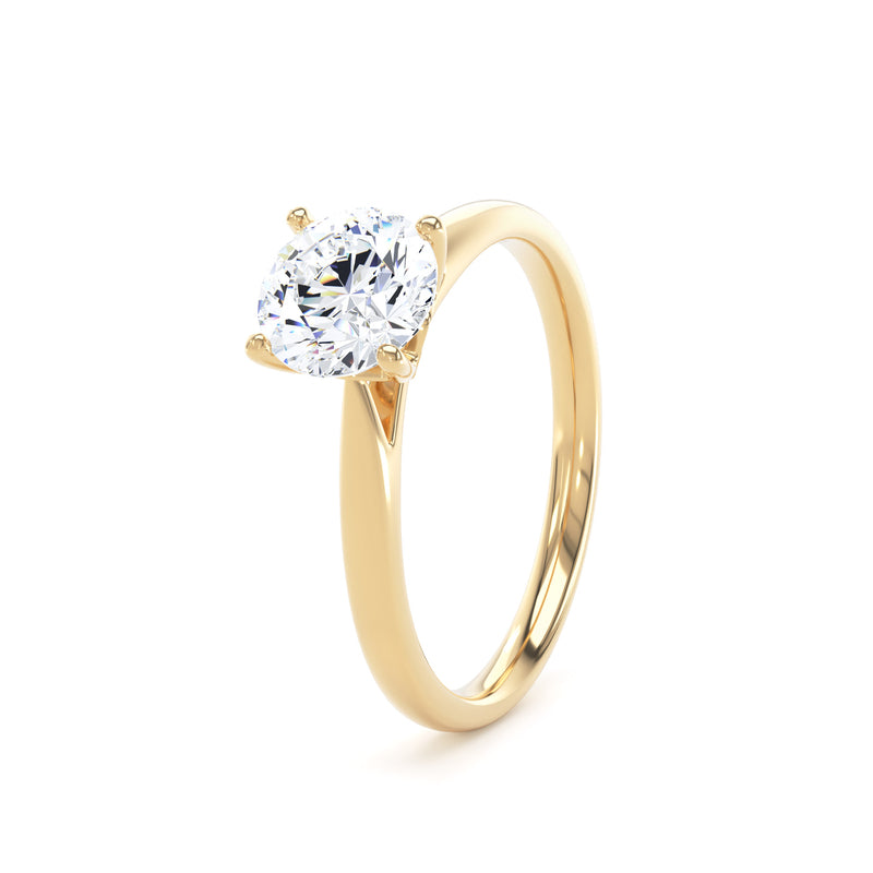 Dawn Round Cut Engagement Ring in 18ct Yellow Gold