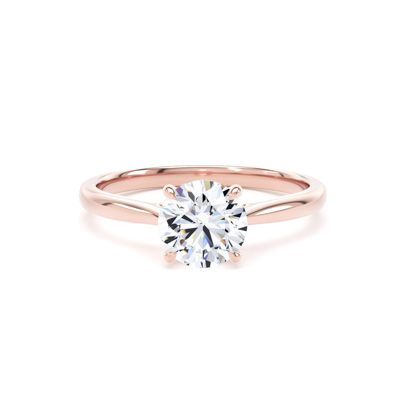 Cora Round Cut Engagement Ring in 18ct Rose Gold