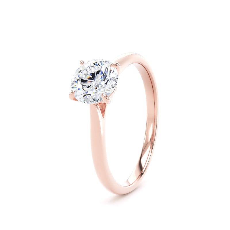 Cora Round Cut Engagement Ring in 18ct Rose Gold