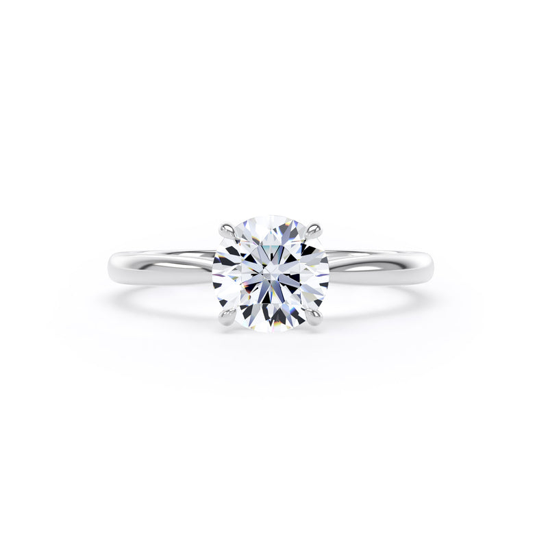 Cora Round Cut Engagement Ring in 18ct White Gold