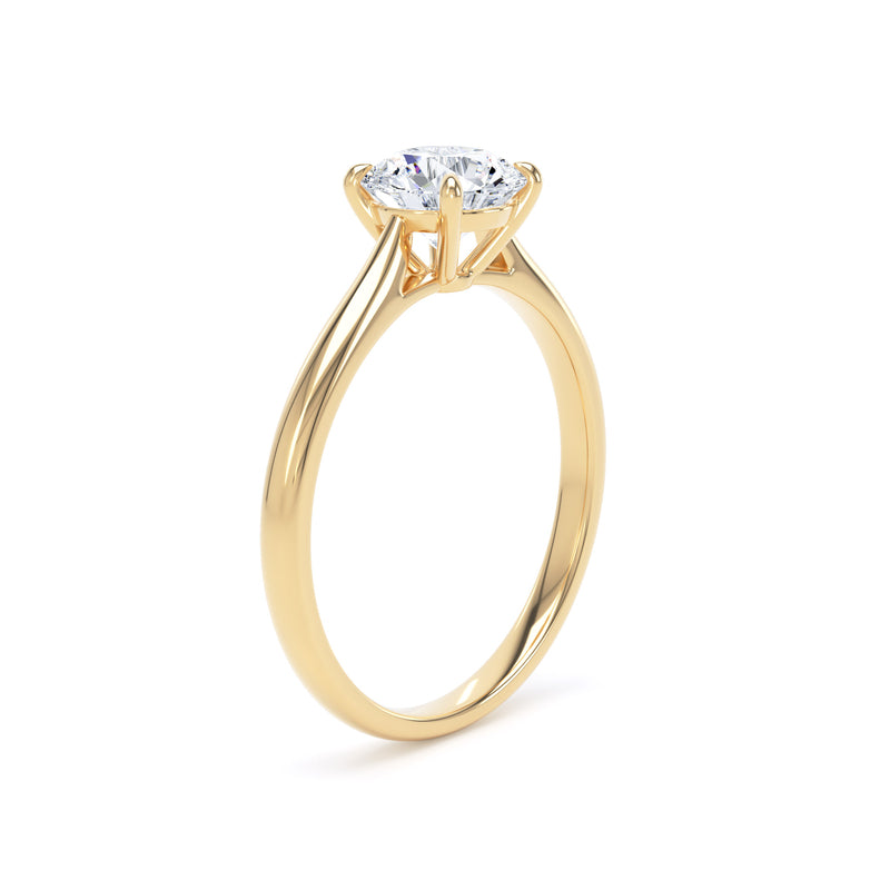 Cora Round Cut Engagement Ring in 18ct Yellow Gold