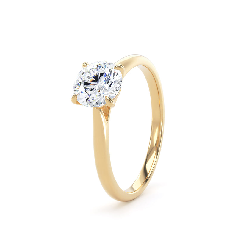 Cora Round Cut Engagement Ring in 9ct Yellow Gold