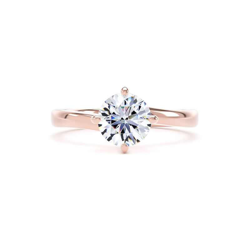Claire Round Cut Engagement Ring in 18ct Rose Gold
