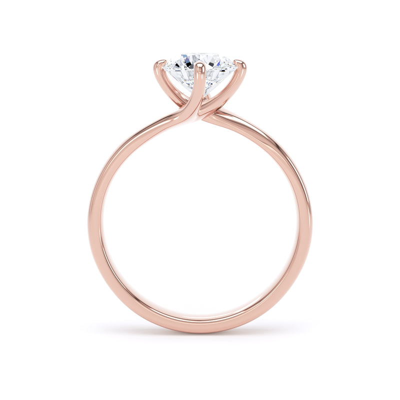 Claire Round Cut Engagement Ring in 18ct Rose Gold
