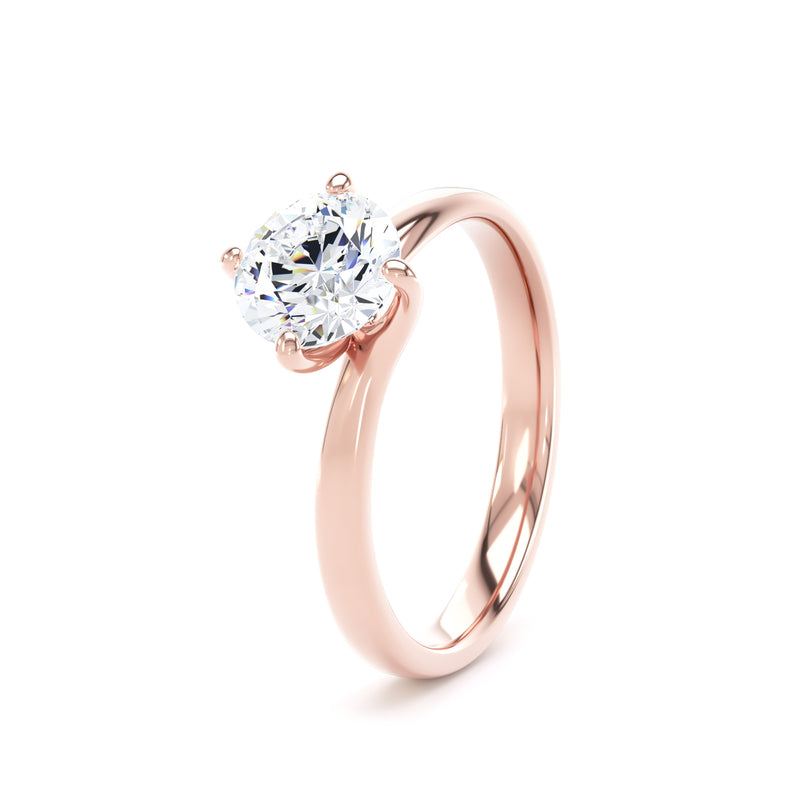 Claire Round Cut Engagement Ring in 18ct Rose Gold