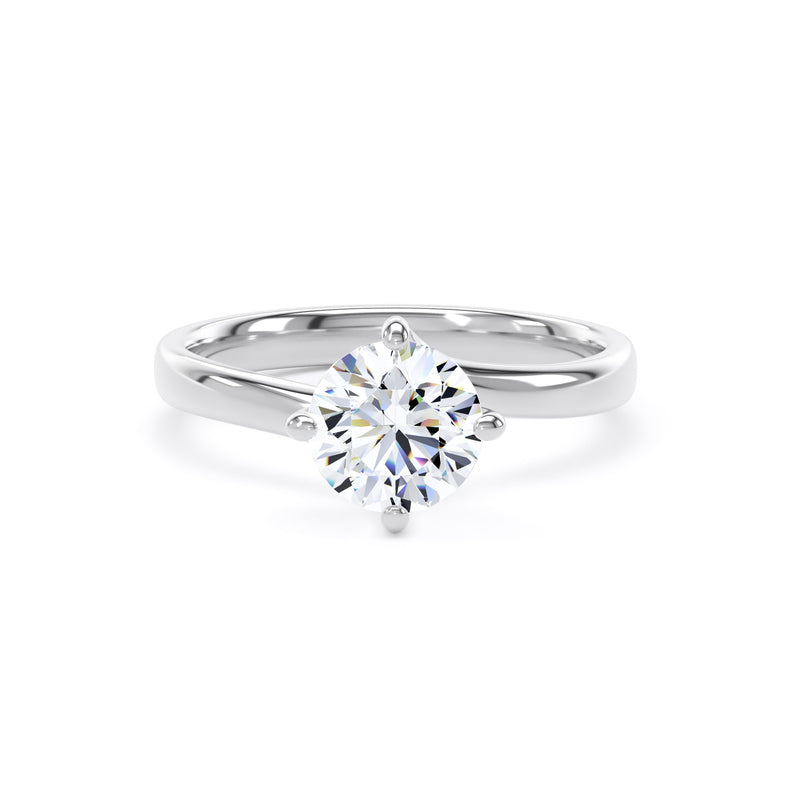 Claire Round Cut Engagement Ring in 18ct White Gold