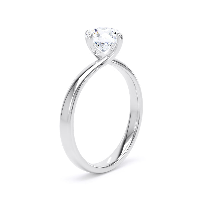 Claire Round Cut Engagement Ring in 18ct White Gold