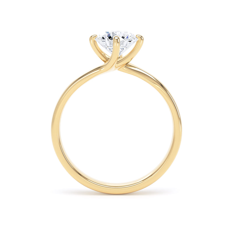 Claire Round Cut Engagement Ring in 18ct Yellow Gold