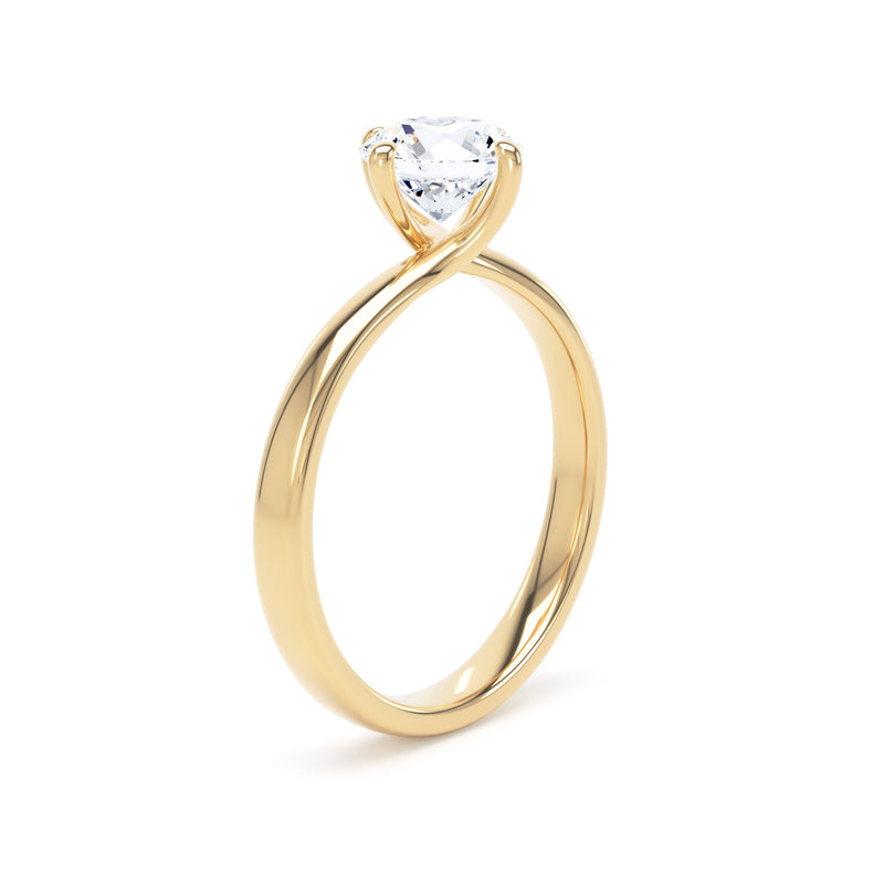 Claire Round Cut Engagement Ring in 18ct Yellow Gold
