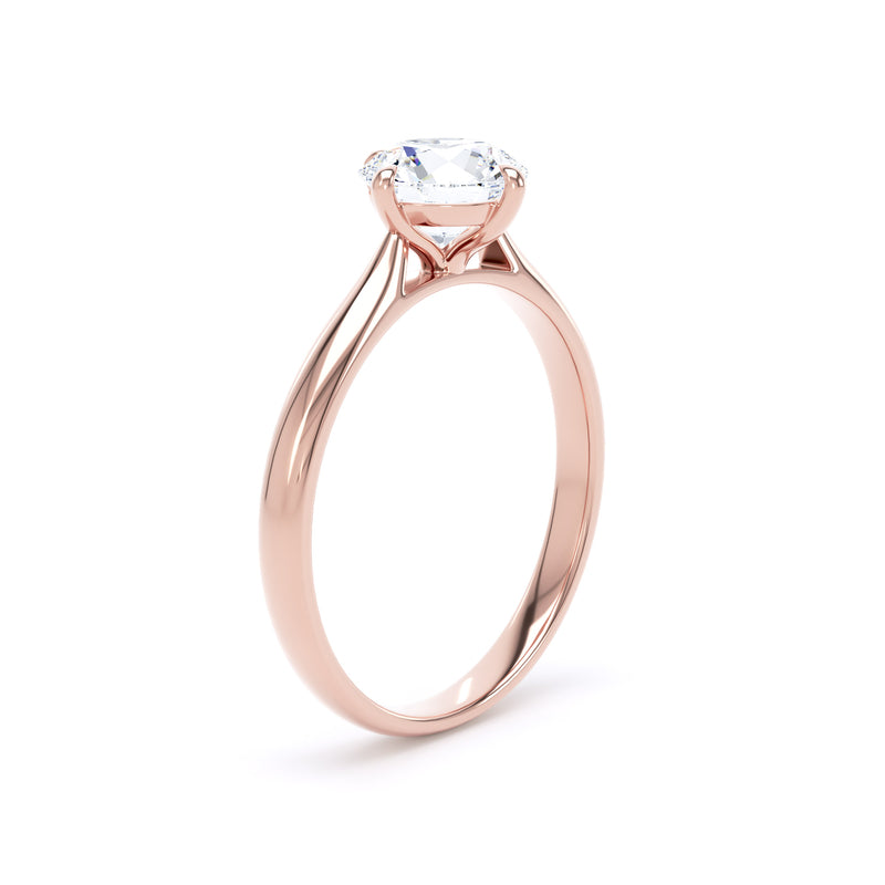 Chloe Round Cut Engagement Ring in 18ct Rose Gold