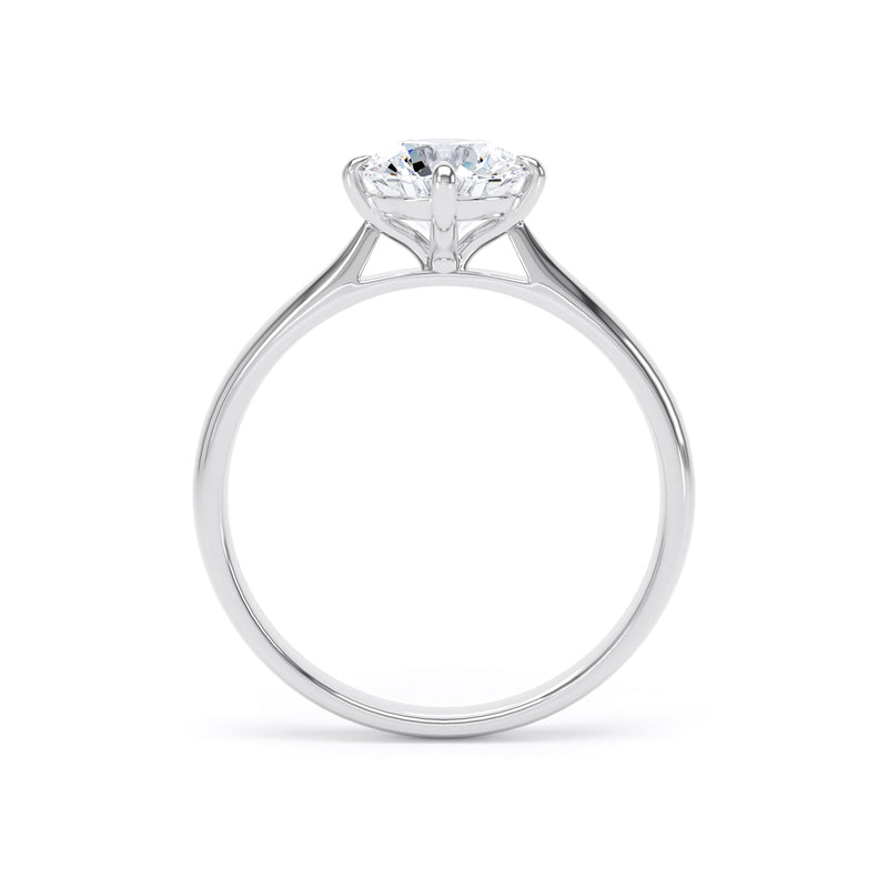 Chloe Round Cut Engagement Ring in 18ct White Gold