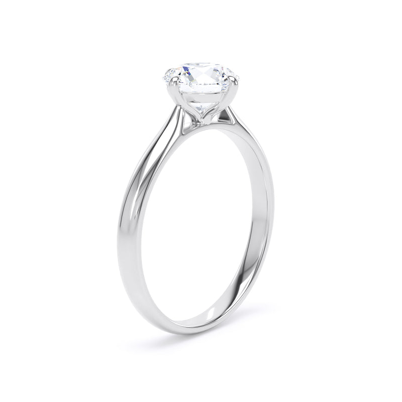 Chloe Round Cut Engagement Ring in 18ct White Gold