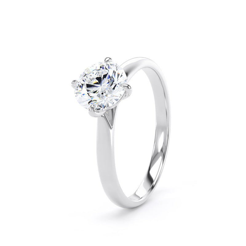 Chloe Round Cut Engagement Ring in 18ct White Gold