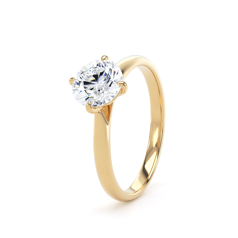 Chloe Round Cut Engagement Ring in 18ct Yellow Gold