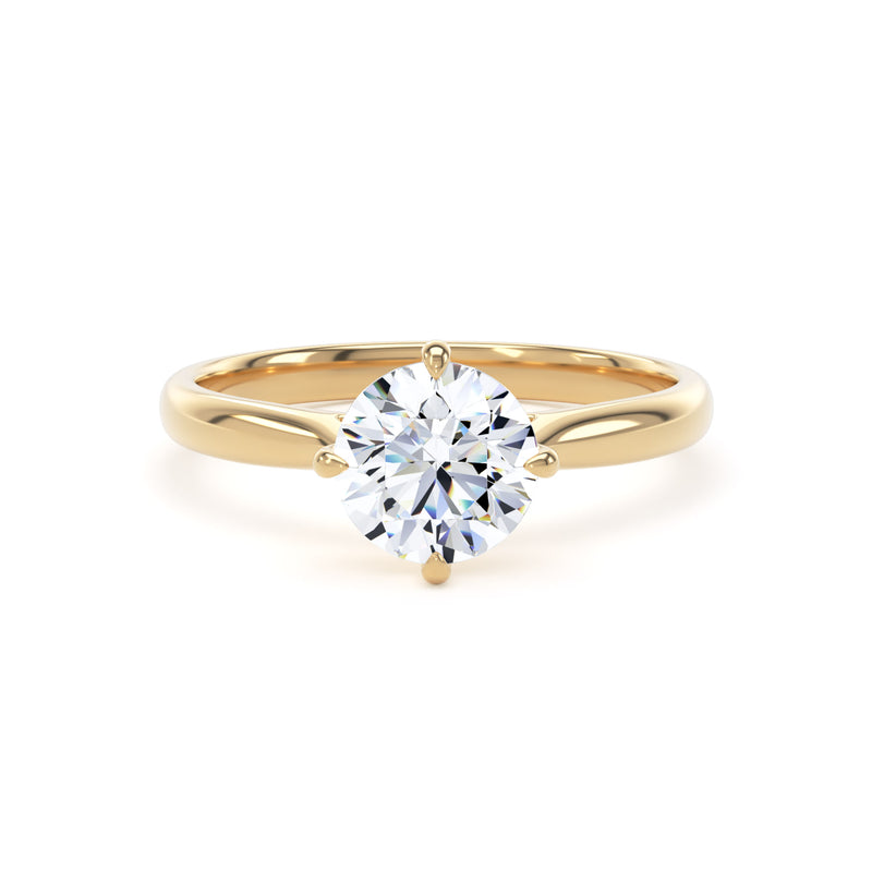 Chloe Round Cut Engagement Ring in 9ct Yellow Gold