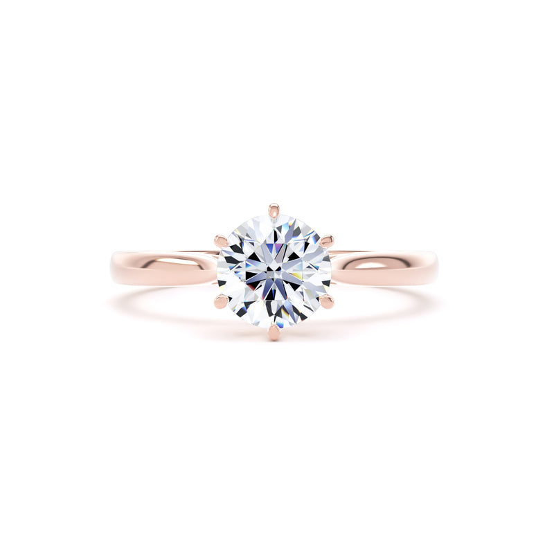 Celine Round Cut Engagement Ring in 18ct Rose Gold