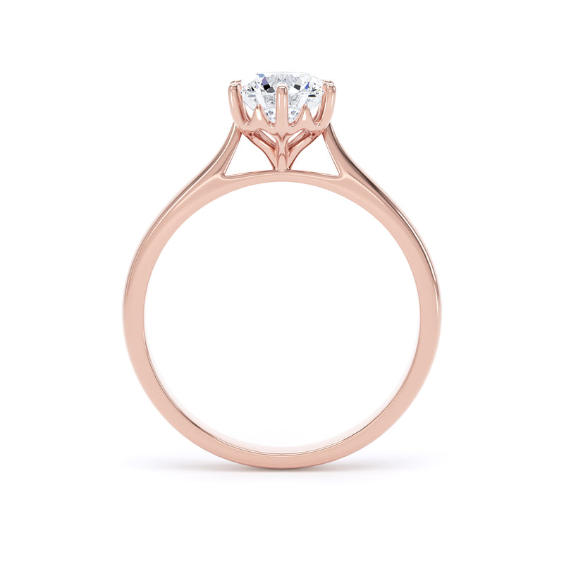Celine Round Cut Engagement Ring in 18ct Rose Gold