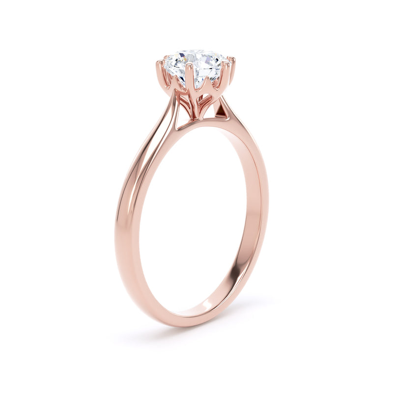 Celine Round Cut Engagement Ring in 18ct Rose Gold