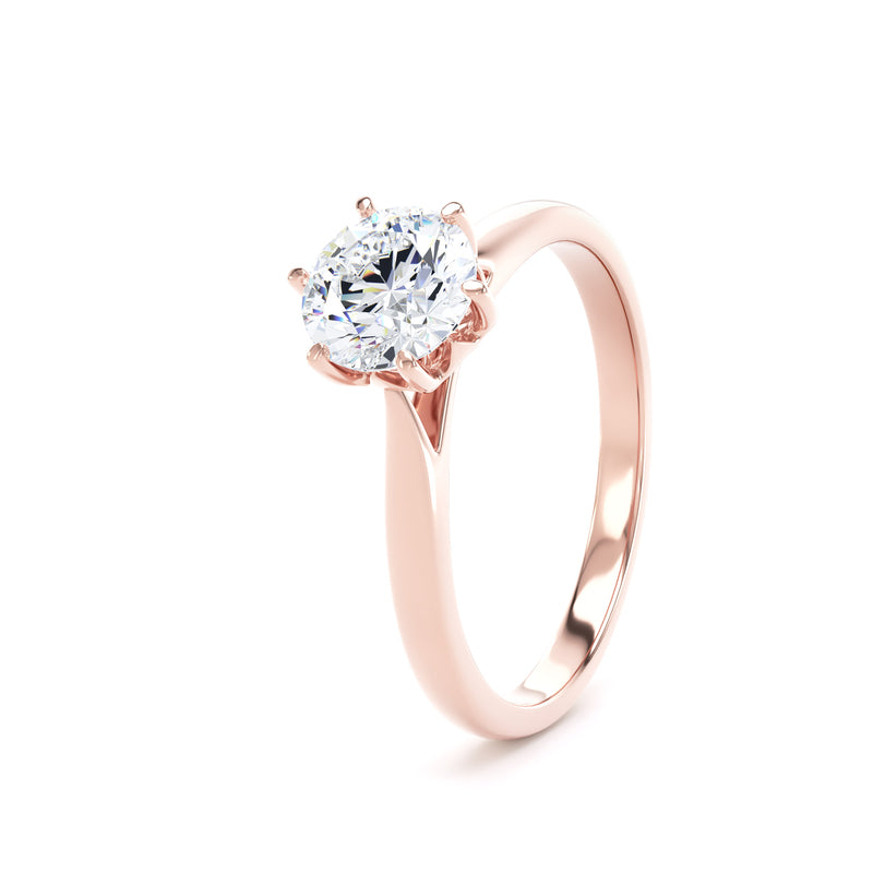 Celine Round Cut Engagement Ring in 18ct Rose Gold
