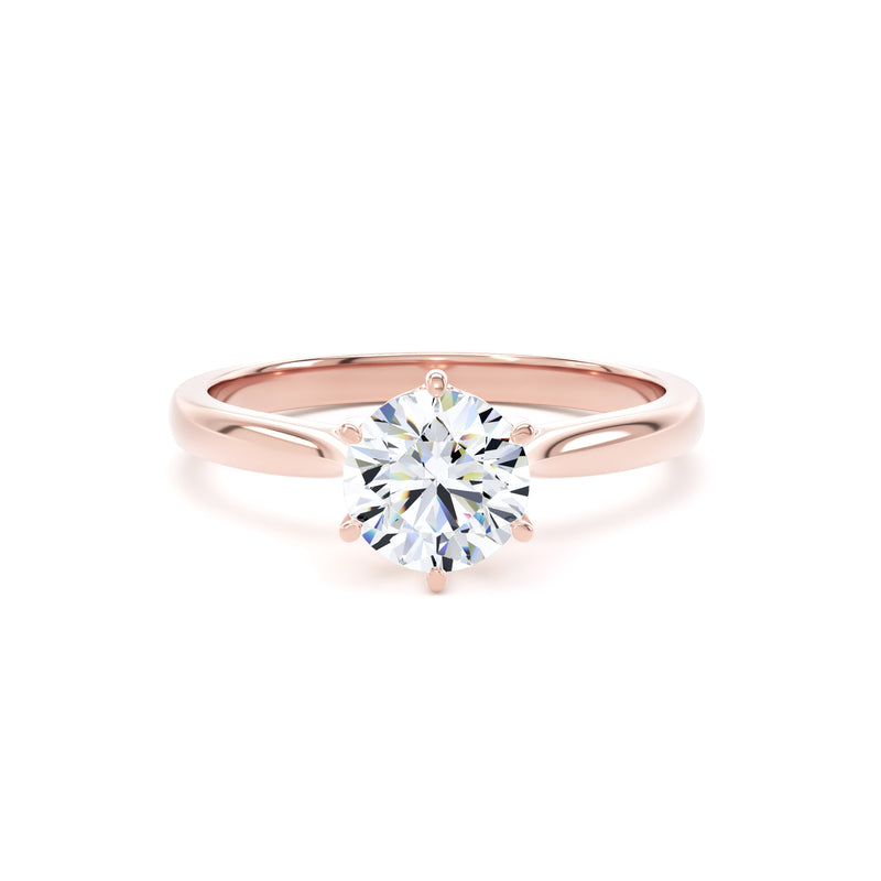 Celine Round Cut Engagement Ring in 18ct Rose Gold