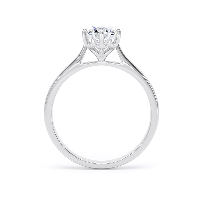 Celine Round Cut Engagement Ring in 18ct White Gold
