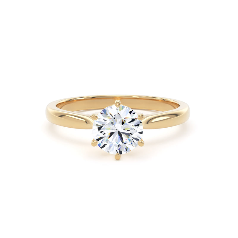 Celine Round Cut Engagement Ring in 18ct Yellow Gold