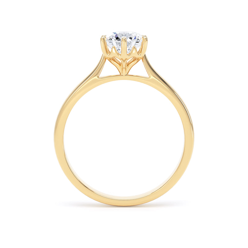 Celine Round Cut Engagement Ring in 9ct Yellow Gold