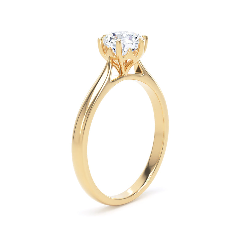 Celine Round Cut Engagement Ring in 9ct Yellow Gold