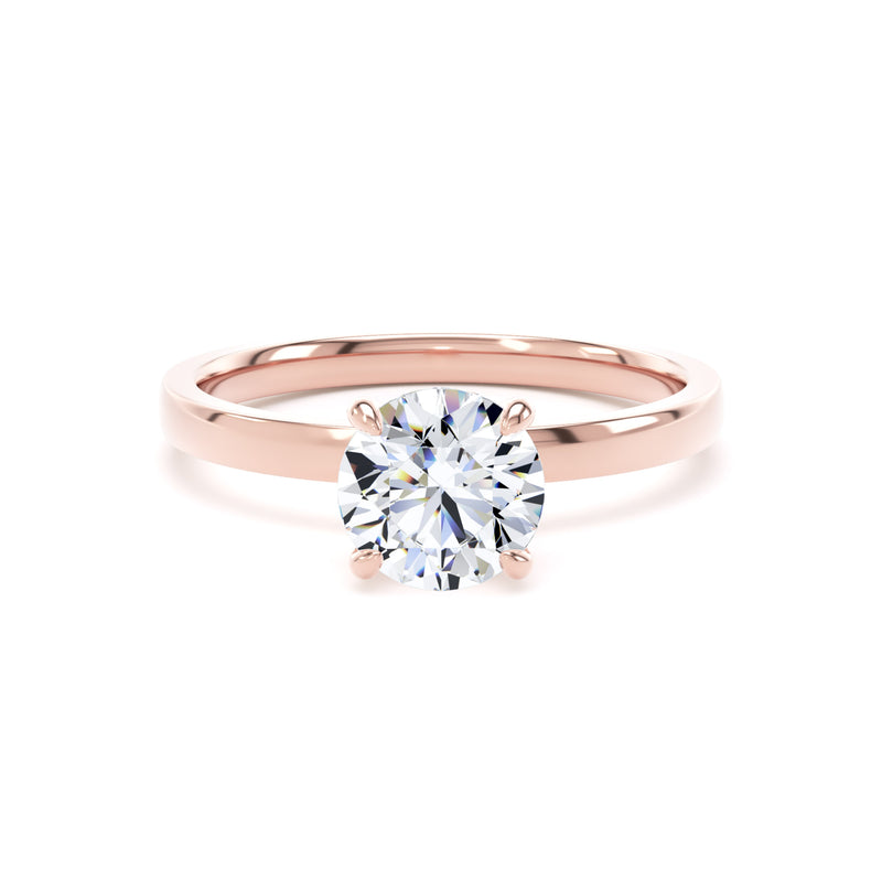 Cate Round Cut Engagement Ring in 18ct Rose Gold