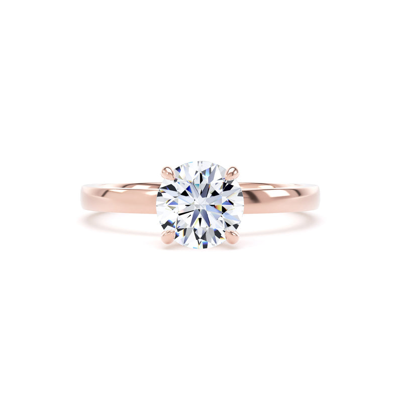 Cate Round Cut Engagement Ring in 18ct Rose Gold