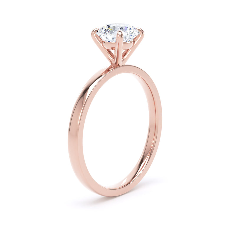 Cate Round Cut Engagement Ring in 18ct Rose Gold