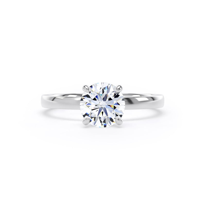 Cate Round Cut Engagement Ring in 18ct White Gold