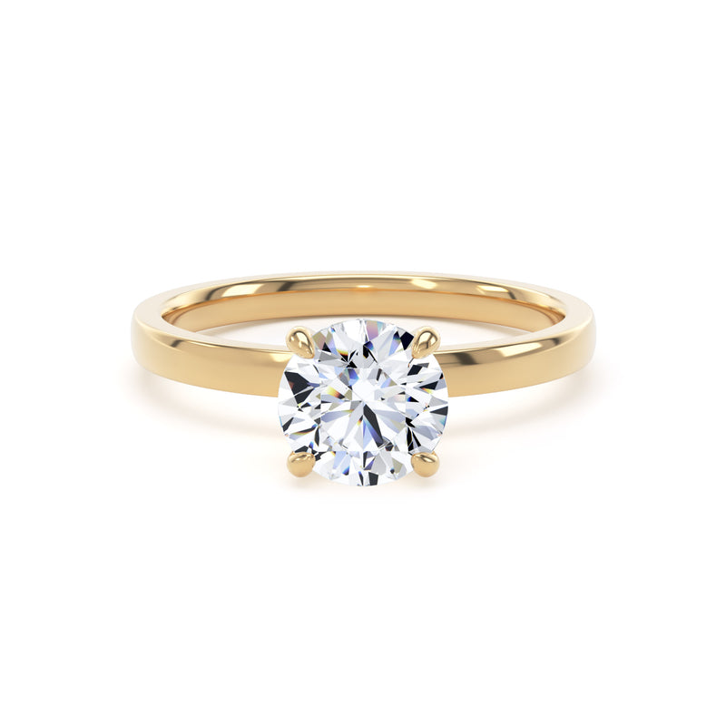 Cate Round Cut Engagement Ring in 18ct Yellow Gold