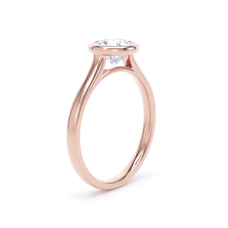 Cara Round Cut Engagement Ring in 9ct Rose Gold