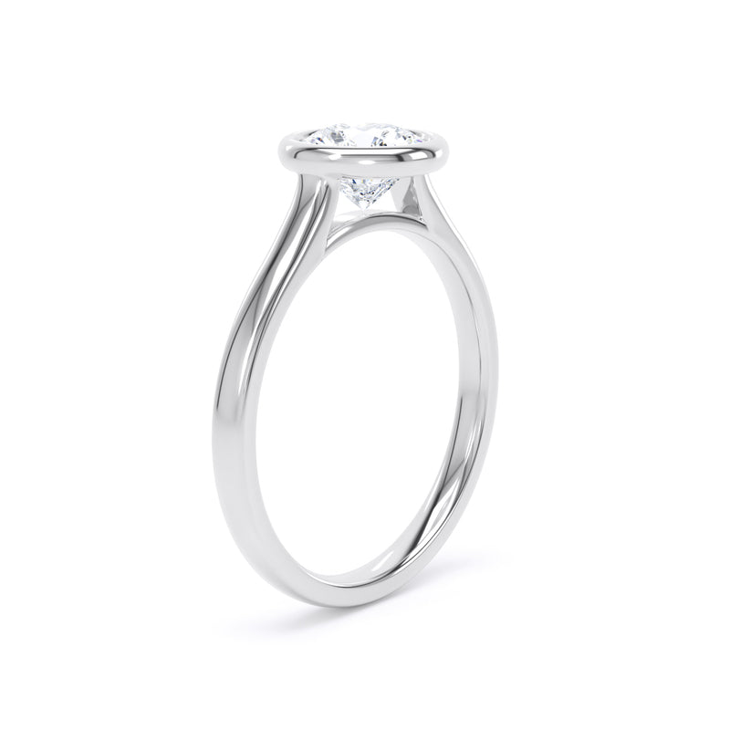 Cara Round Cut Engagement Ring in 18ct White Gold
