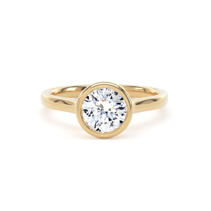Cara Round Cut Engagement Ring in 18ct Yellow Gold