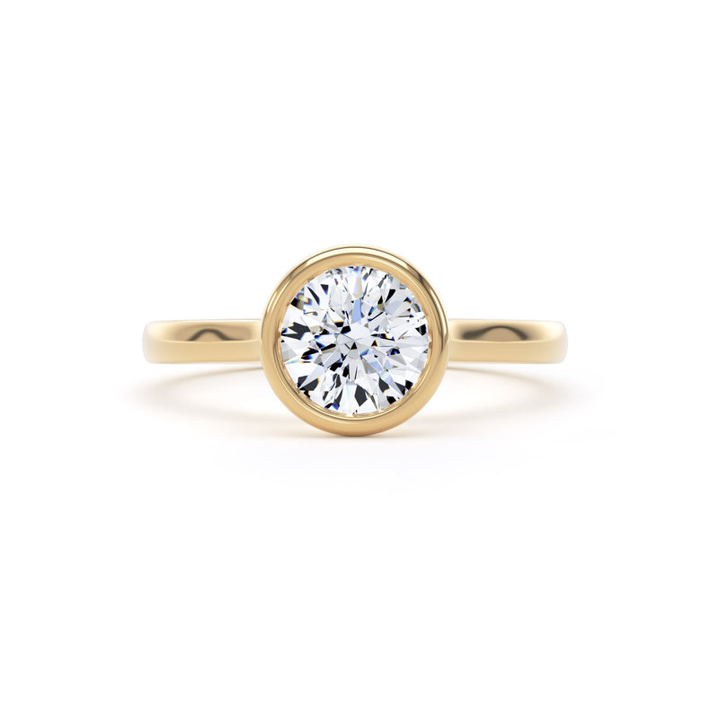 Cara Round Cut Engagement Ring in 18ct Yellow Gold