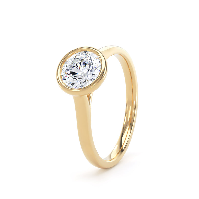 Cara Round Cut Engagement Ring in 18ct Yellow Gold