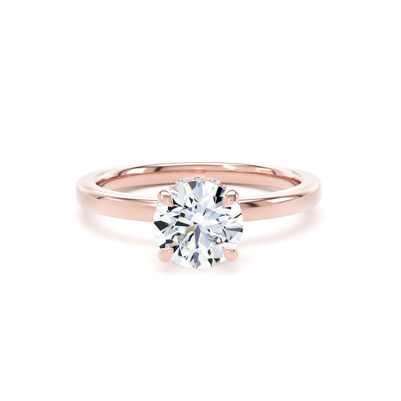 Brooke Round Cut Engagement Ring in 18ct Rose Gold