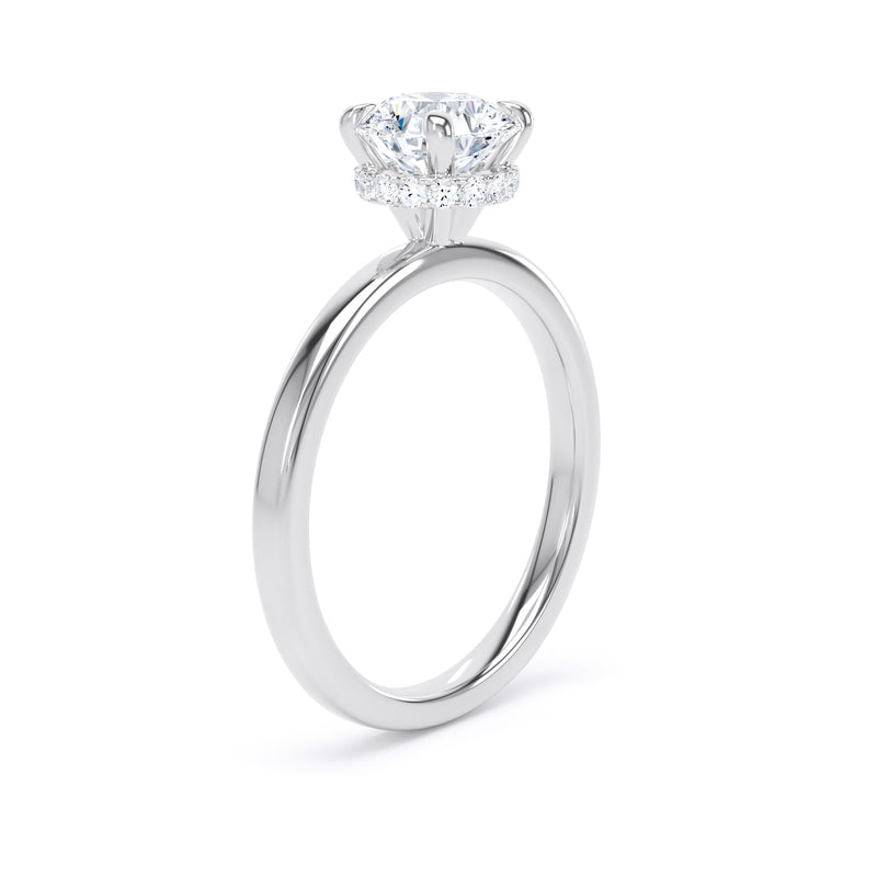 Brooke Round Cut Engagement Ring in 18ct White Gold