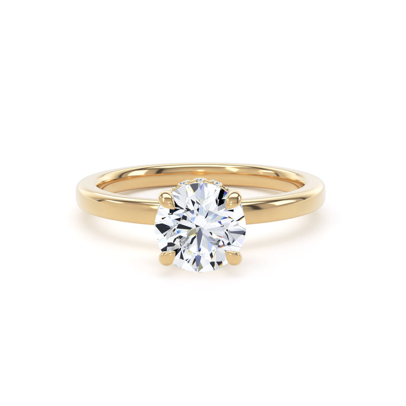 Brooke Round Cut Engagement Ring in 18ct Yellow Gold