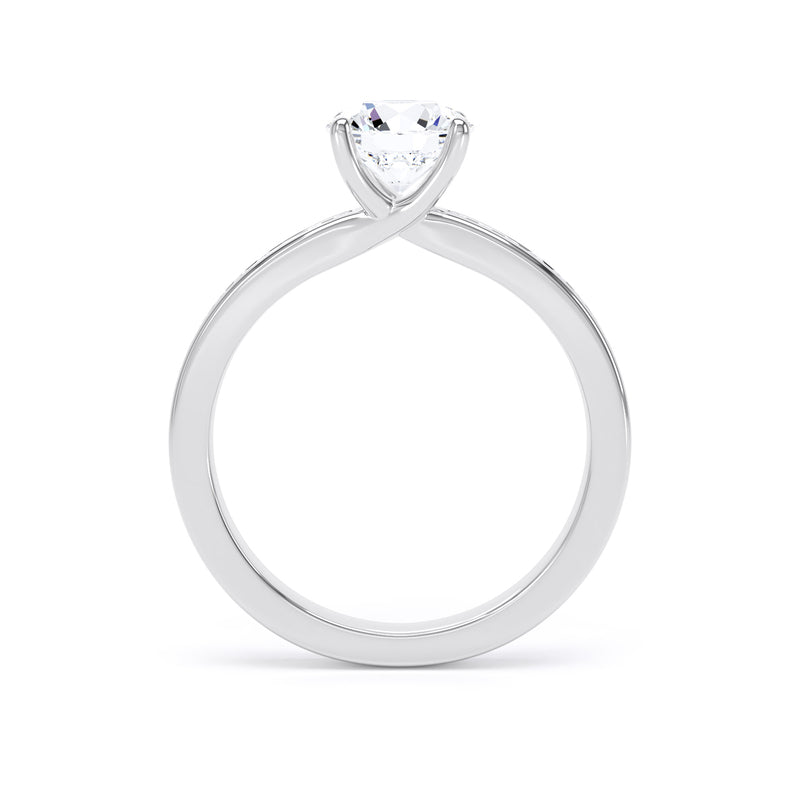 Bree Round Cut Engagement Ring in 18ct White Gold