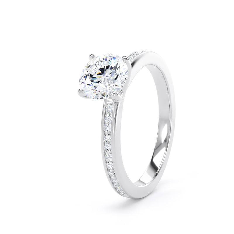 Bree Round Cut Engagement Ring in Platinum 950