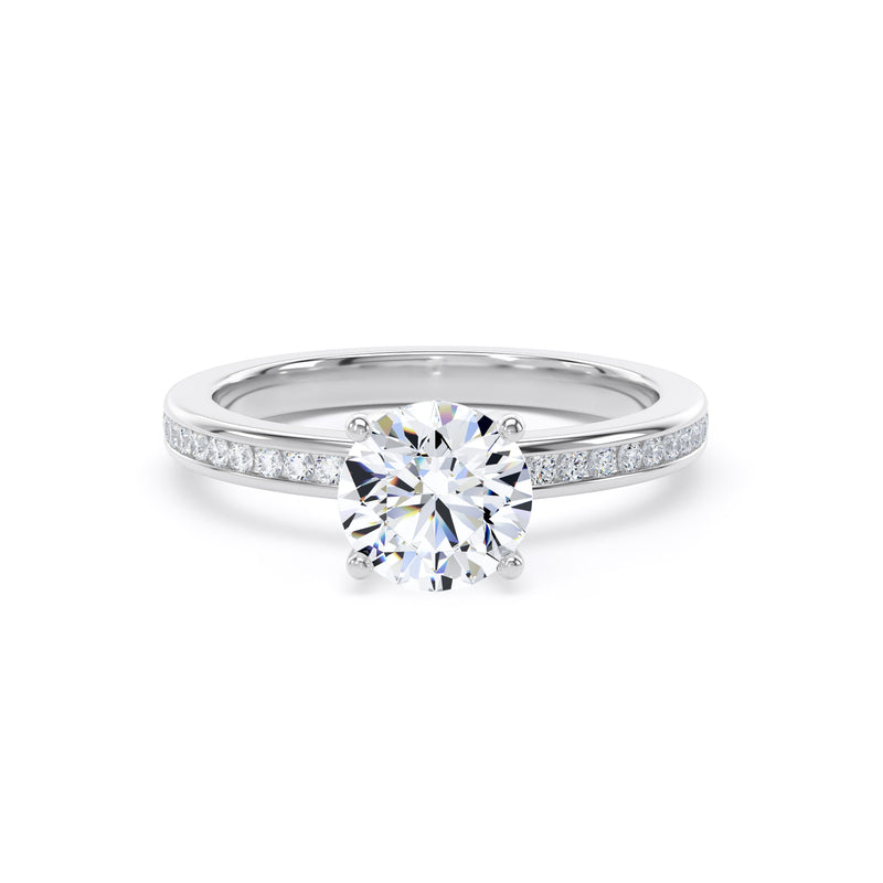 Bree Round Cut Engagement Ring in 9ct White Gold