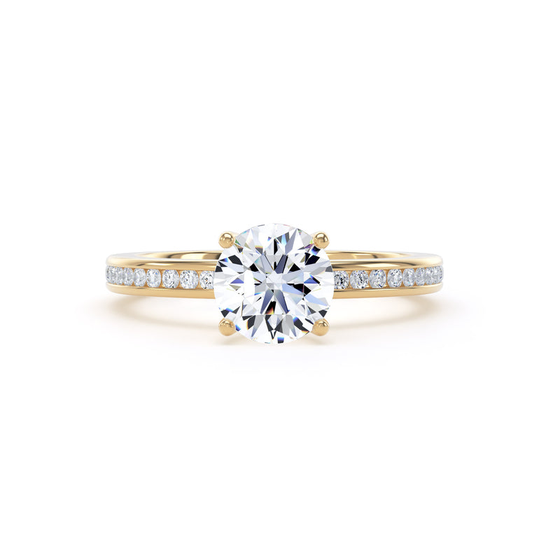 Bree Round Cut Engagement Ring in 18ct Yellow Gold