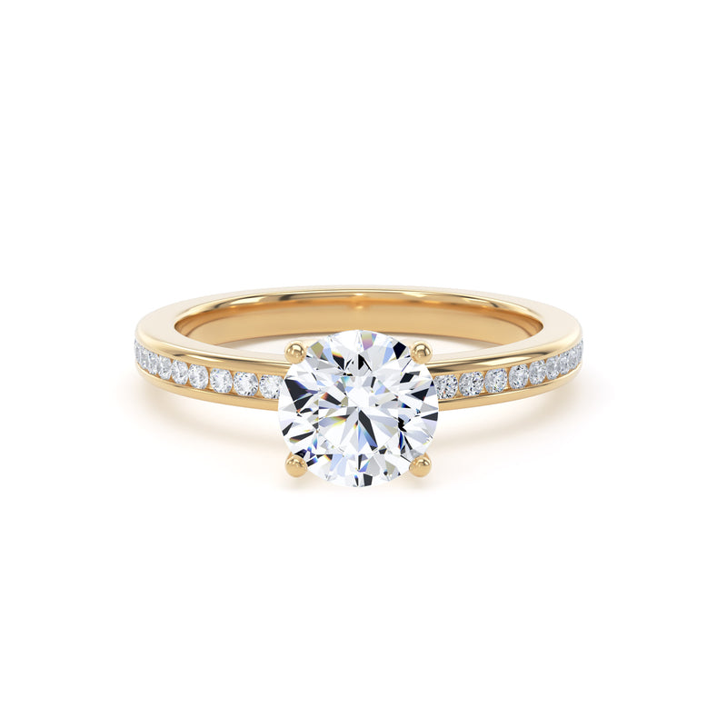 Bree Round Cut Engagement Ring in 9ct Yellow Gold