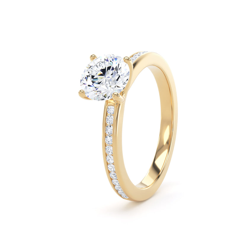 Bree Round Cut Engagement Ring in 18ct Yellow Gold
