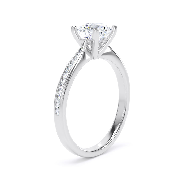 Blair Round Cut Engagement Ring in 18ct White Gold