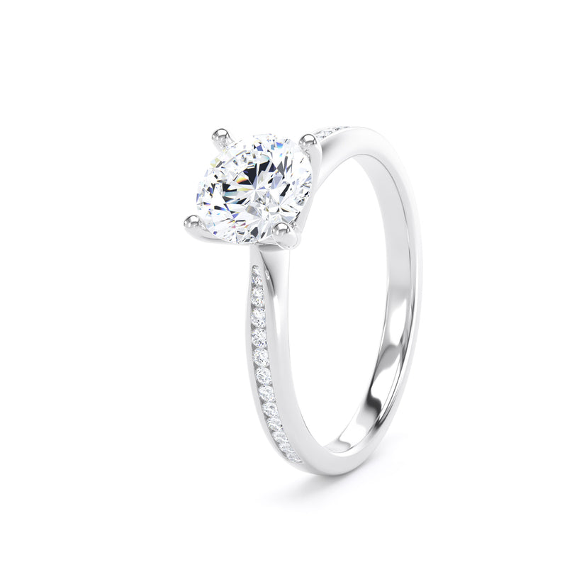Blair Round Cut Engagement Ring in 18ct White Gold